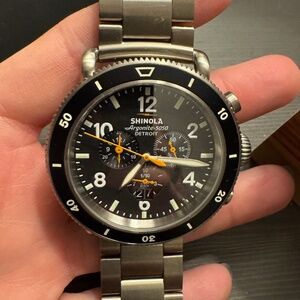 Shinola Black Blizzard Titanium Chronograph Watch – 48mm